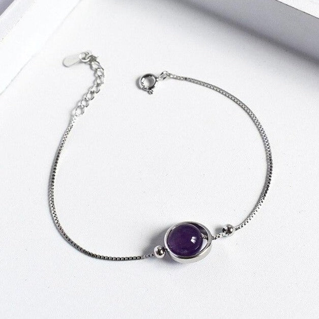 Bracelet En Pierre Naturelle Et Argent 925