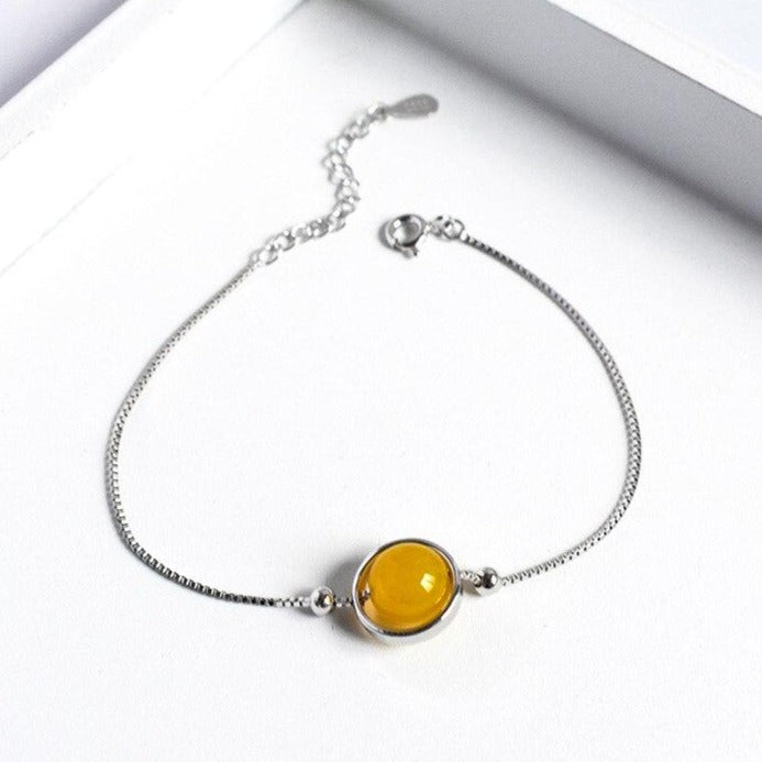 Bracelet En Pierre Naturelle Et Argent 925