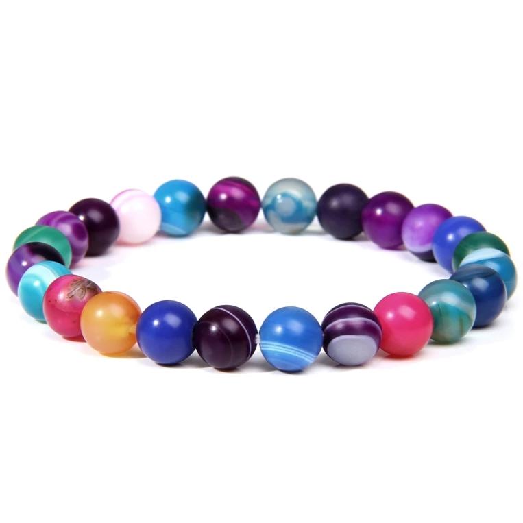 Pierre Agate Mousse En Bracelet