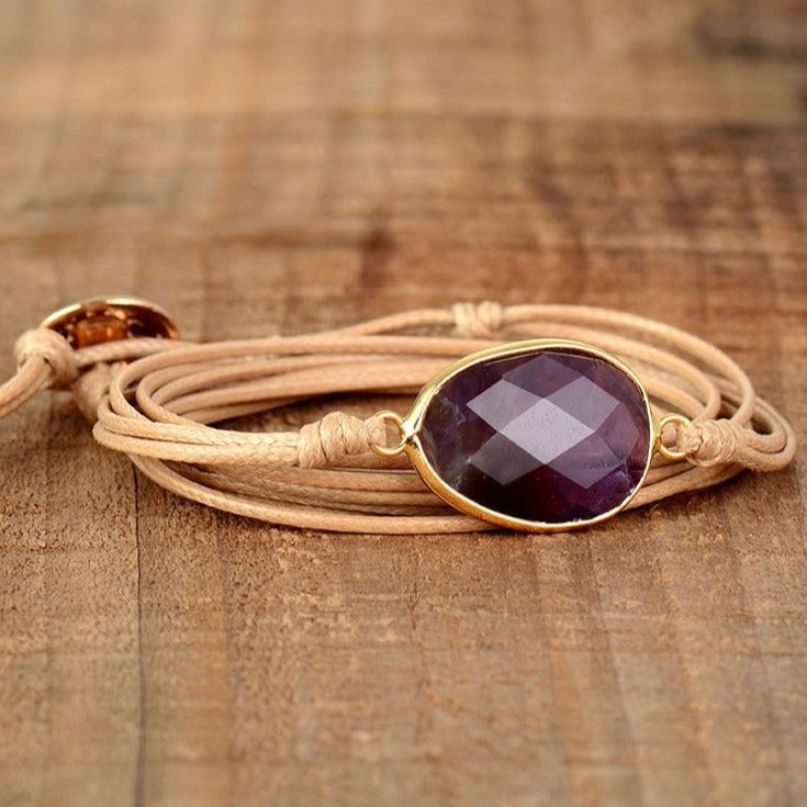 Bracelet Avec Pierre D&#39;Améthyste