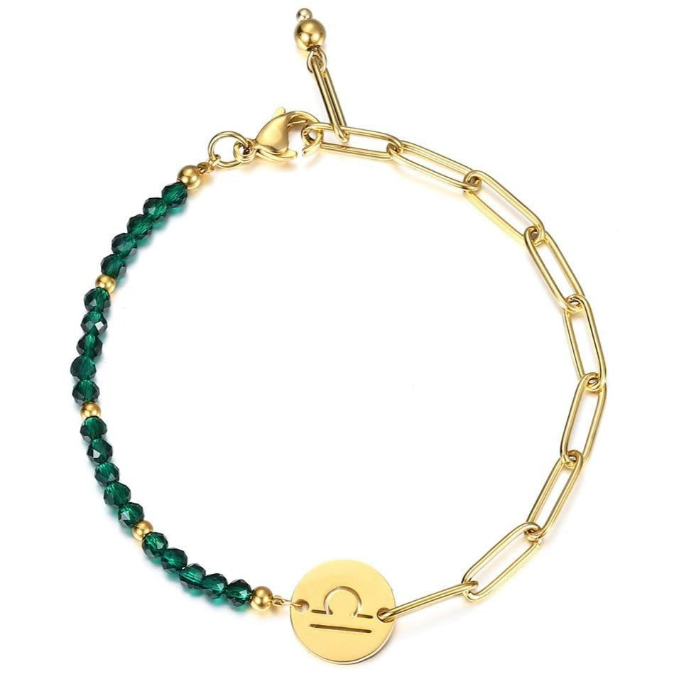 Bracelet Signe Astrologique Couleur Or Balance