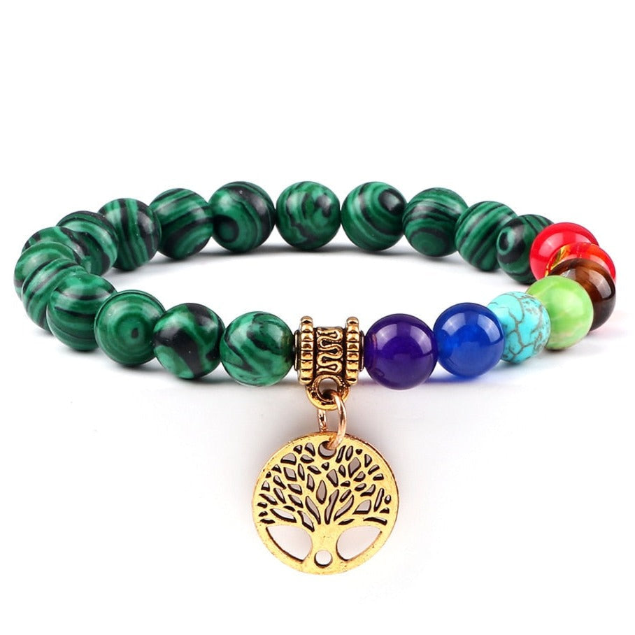 Bracelet 7 Chakras Avec Arbre De Vie Itzayana,  bracelet avec les 7 chakras