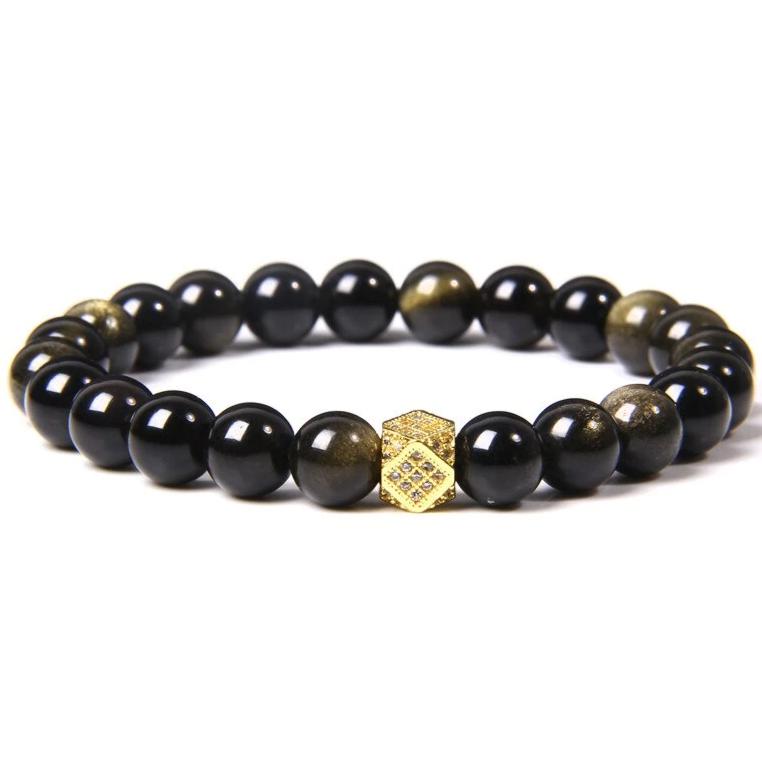 Bracelet Obsidienne Homme