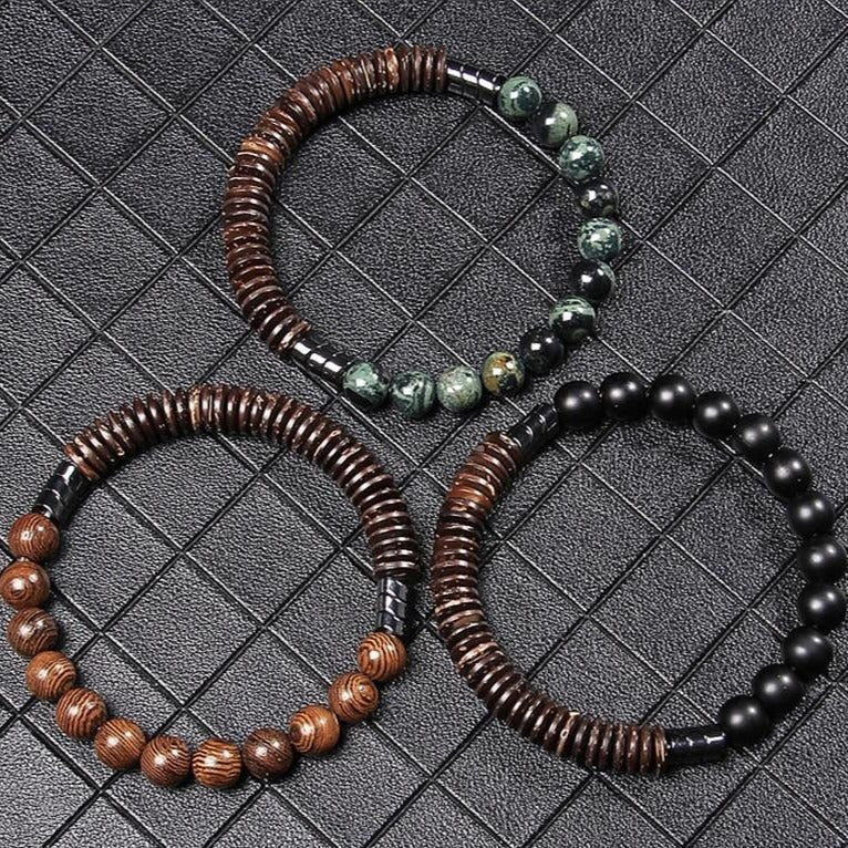 Bracelet Pour Homme En Perles Naturelles