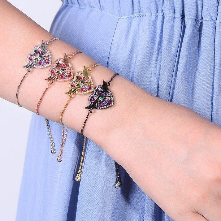 Bracelet Cœur Suzanne (Pierres incrustées) prenom