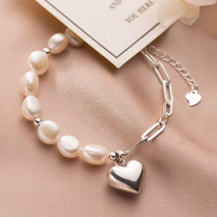 Bracelet Breloque Cœur (Perles)