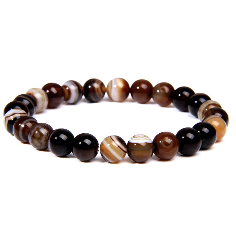 Pierre Agate Mousse En Bracelet