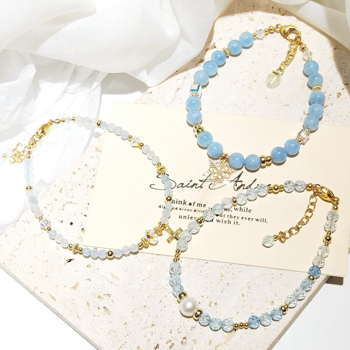 Bracelet De Protection En Perles D&#39;Aigue-Marine