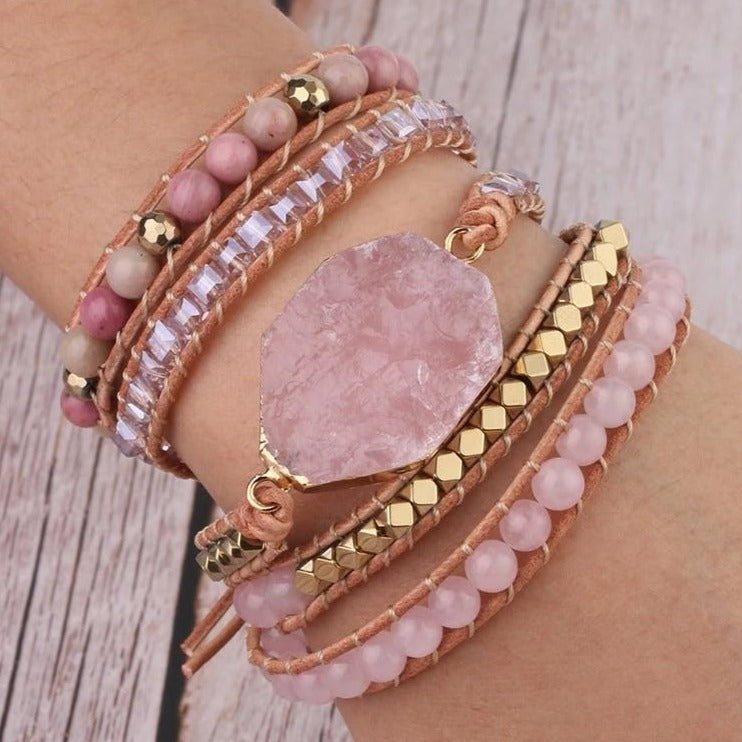 Bracelet Pierre Quartz Rose