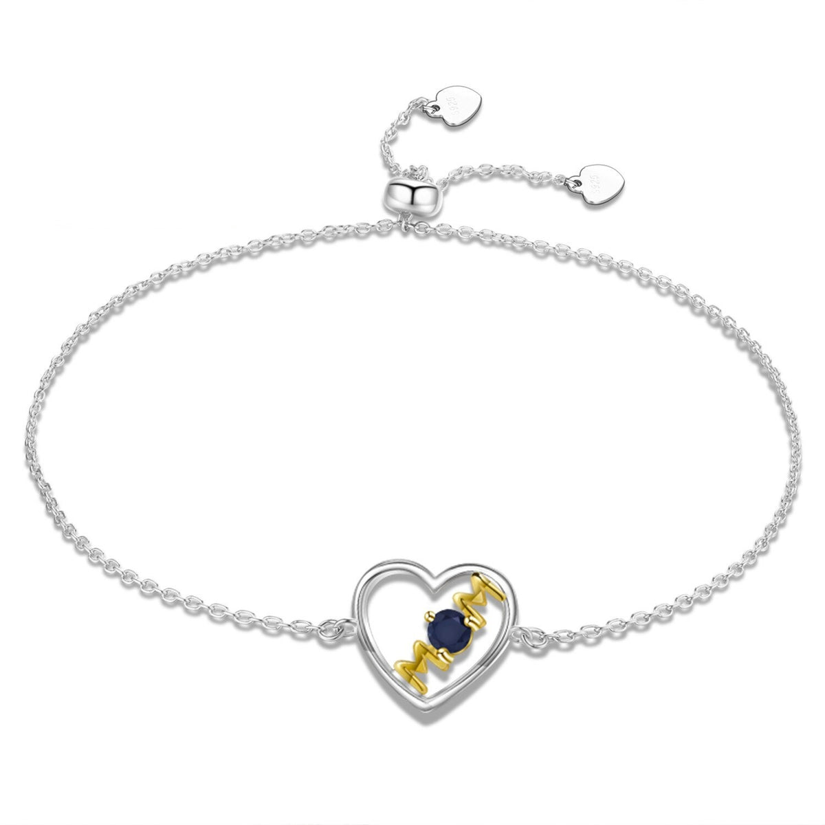 Bracelet Cœur Maman (Mois de Naissance) personnalisé