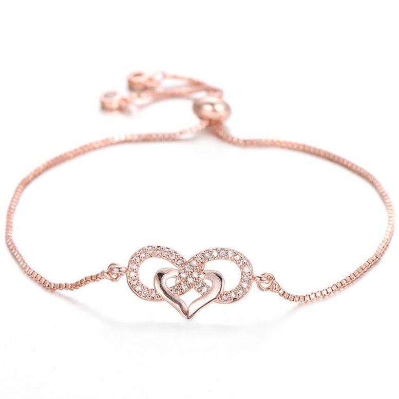 Bracelet Cœur Et Infini or rose