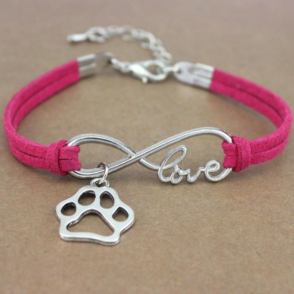 Bracelet Infini Chien (Rose) /  bracelet infini a graver