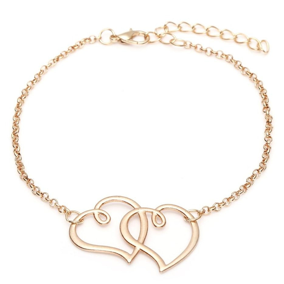 Bracelet Cœur Entrelacé (Cheville) st valentin