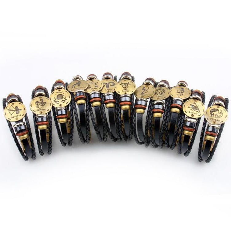 Bracelet Signe Astrologique Homme (Cuir)