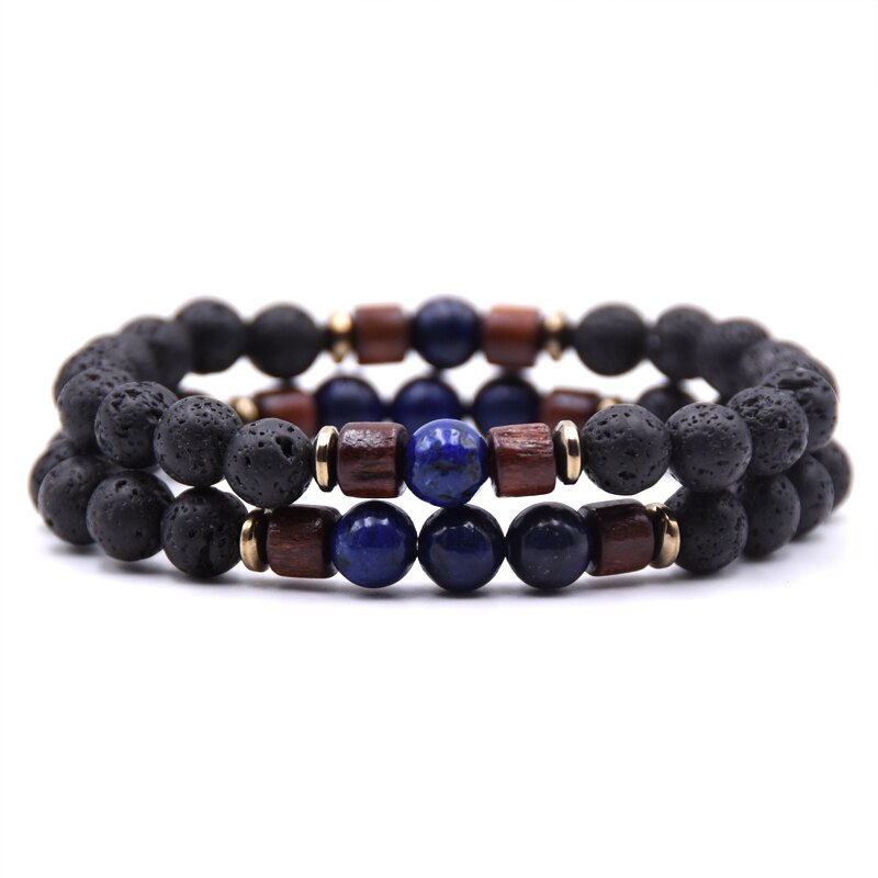 Bracelet Couple Pierre De Lave magnétique