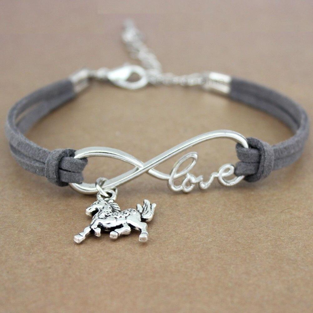 Bracelet Infini Cheval (Gris) /  bracelet infini strass
