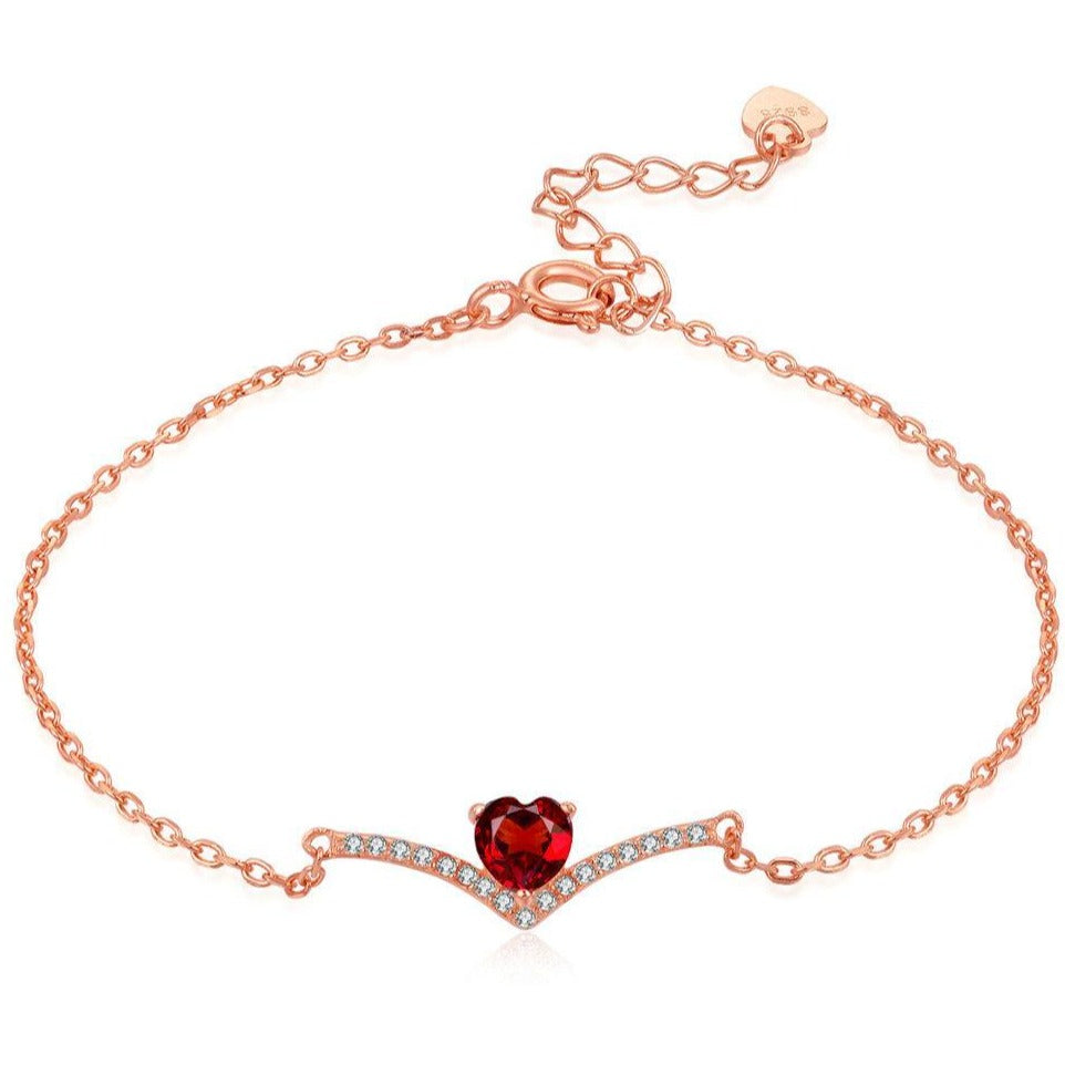 Bracelet Grenat Argent