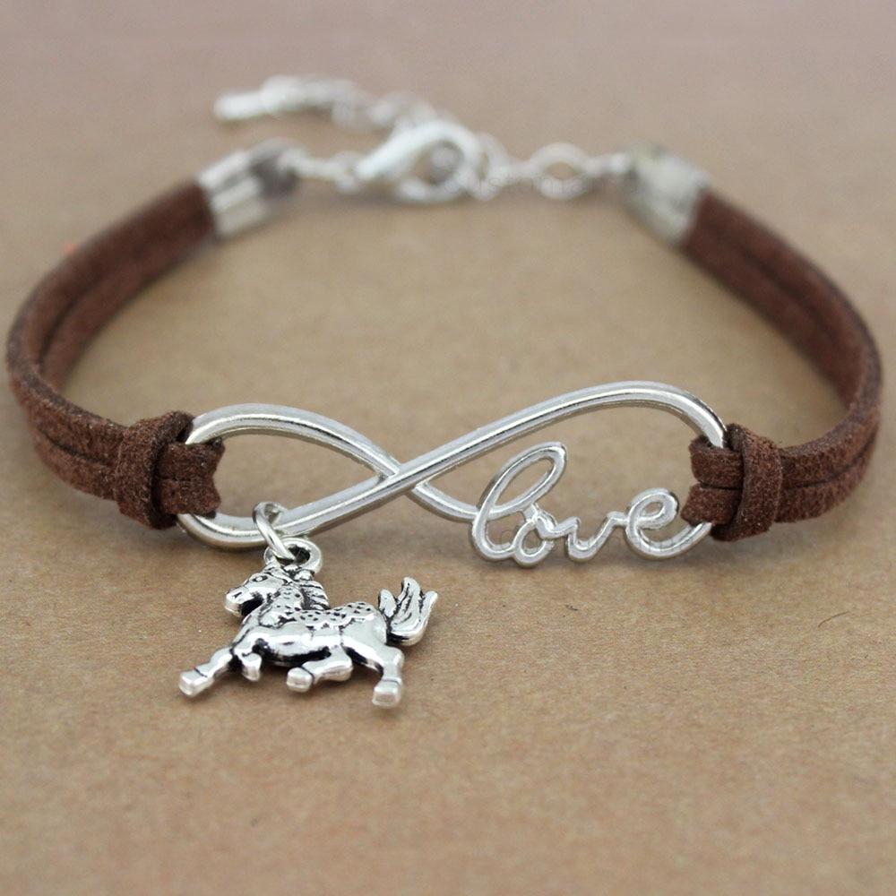 Bracelet Infini Cheval (Marron) /  bracelet homme infini rouge