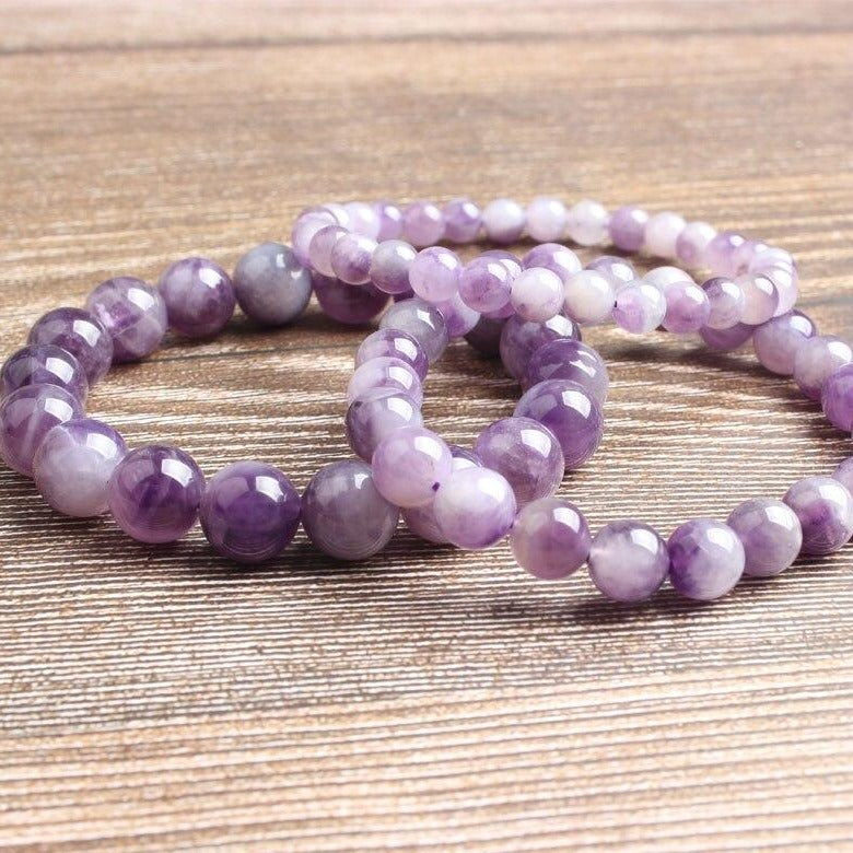 Bracelet En Perles D&#39;Améthyste Véritable