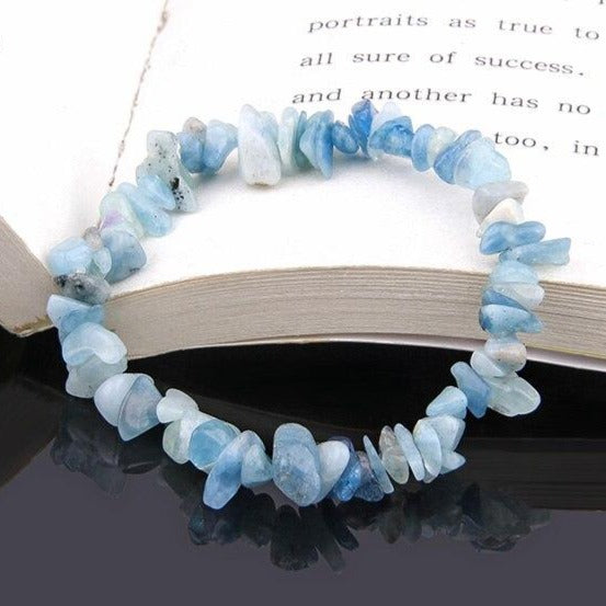 Pierre Aigue Marine En Bracelet