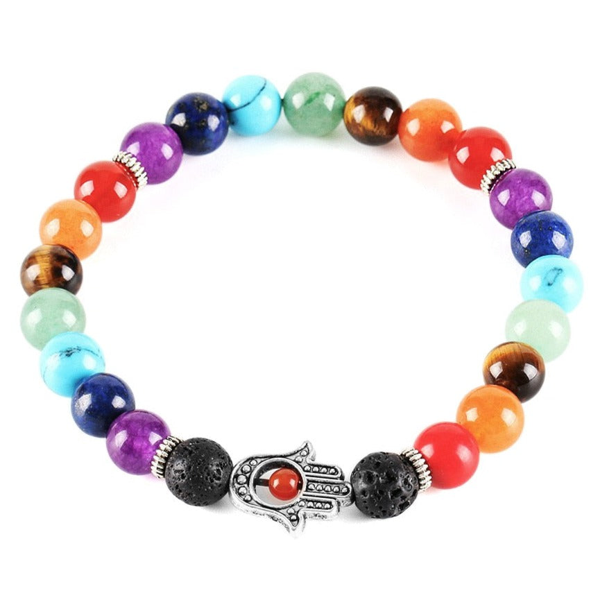 Bracelet Tibetain 7 Chakras Authentique Amari,  bracelet 7 chakras cristal de roche