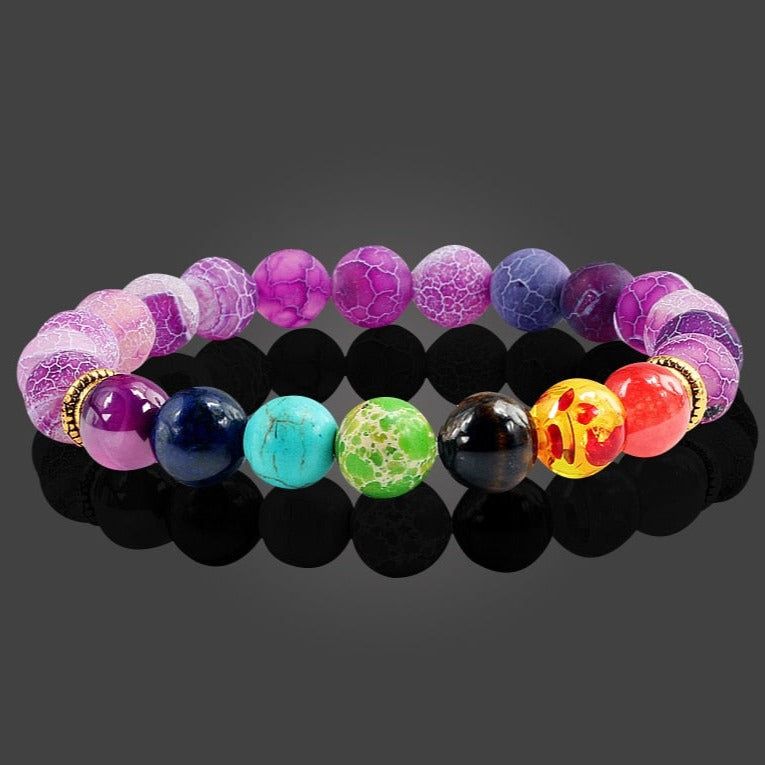 Bracelet Avec 7 Chakras En Perles Celine,  bracelet 7 chakras avec arbre de vie