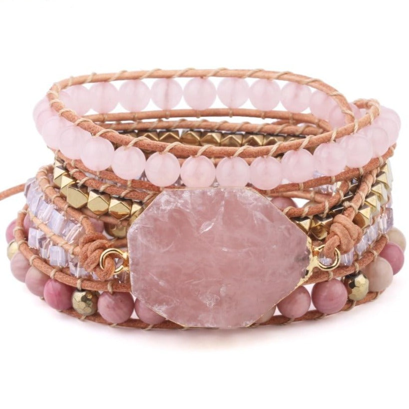 Bracelet Pierre Quartz Rose
