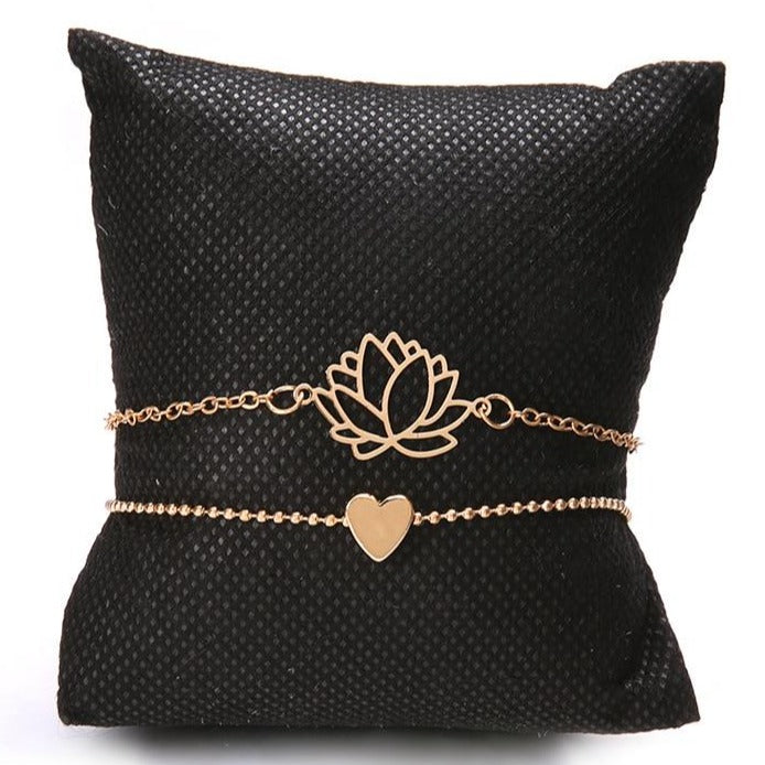 Bracelet Lotus Femme Cœur