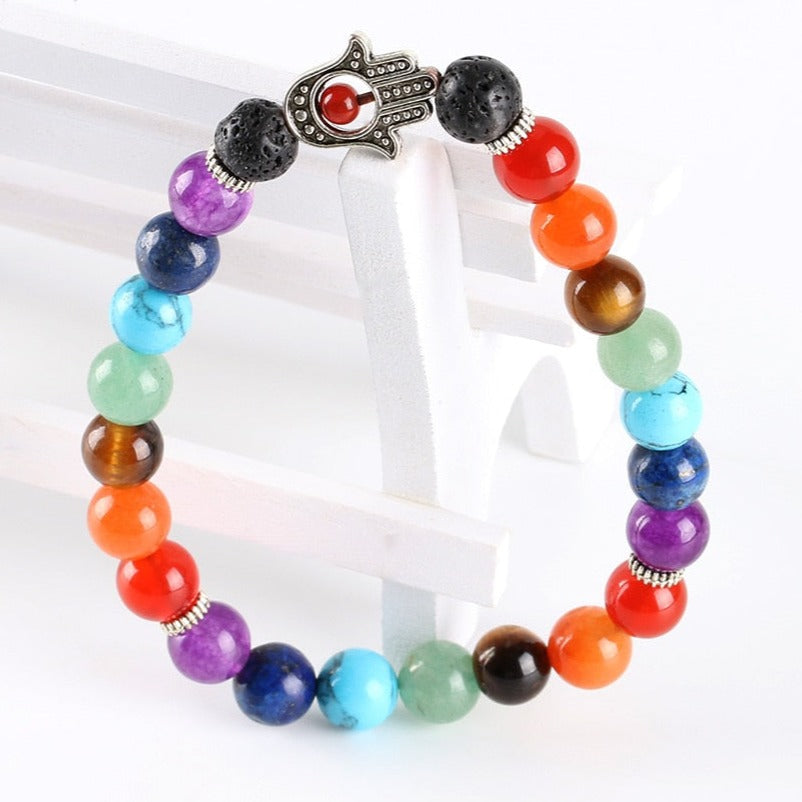 Bracelet Tibetain 7 Chakras Authentique Amari,  bracelet fin 7 chakras