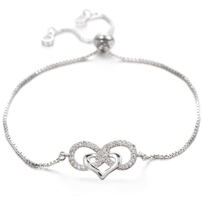 Bracelet Cœur Et Infini argent