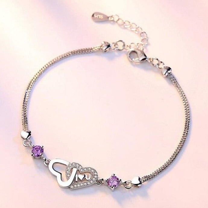 Bracelet Joséphine Avec 2 Cœurs