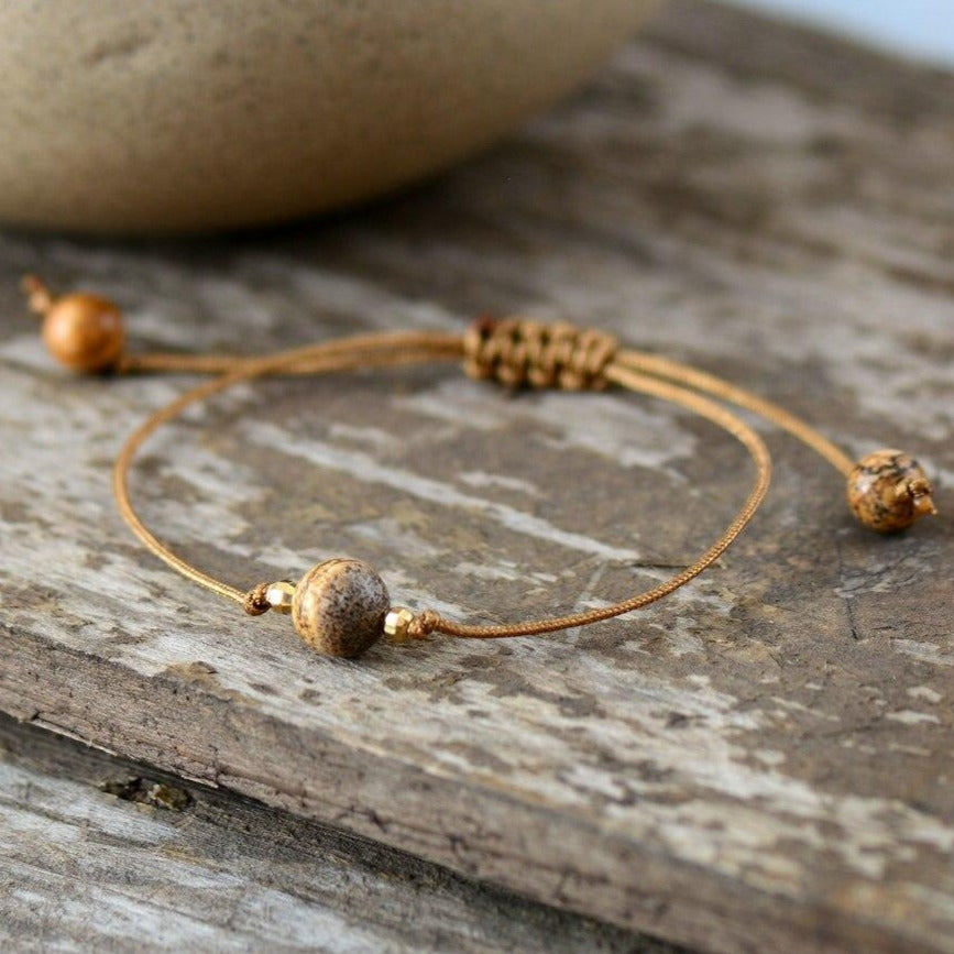 Bracelet En Pierre De Jaspe Naturelle