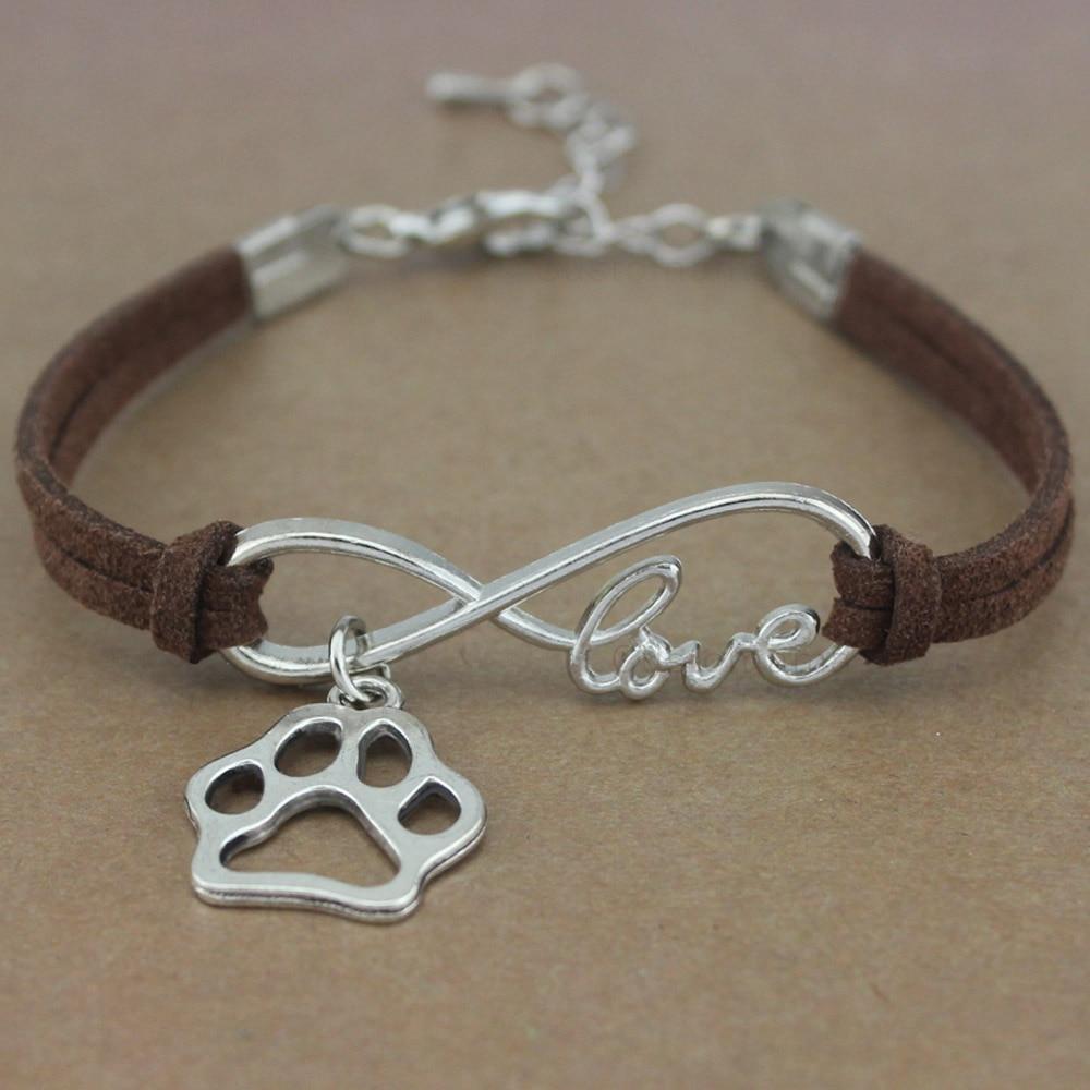 Bracelet Infini Chien (Marron) /  bracelet zag infini