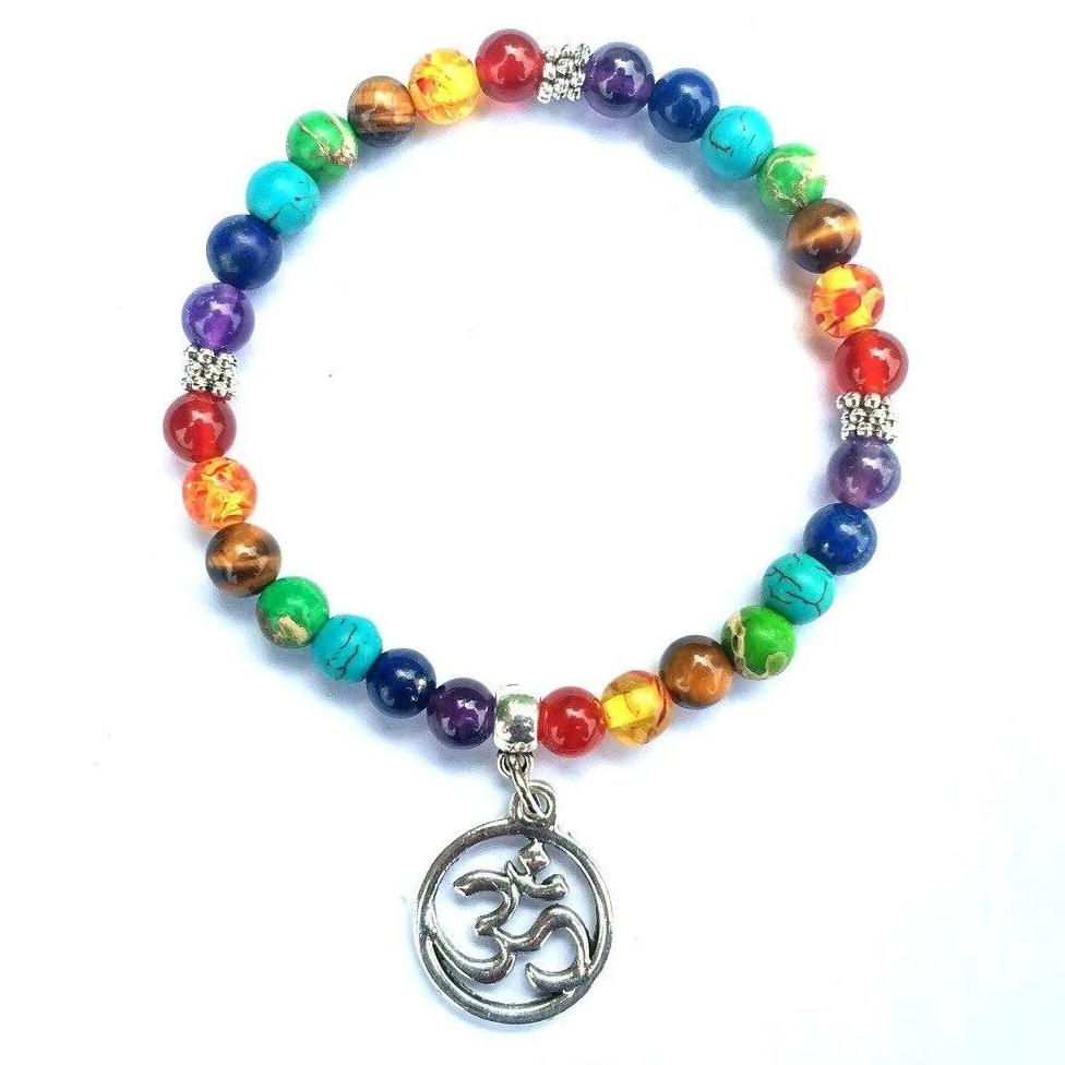 Bracelet Harmonisation 7 Chakras OM vraies pierres