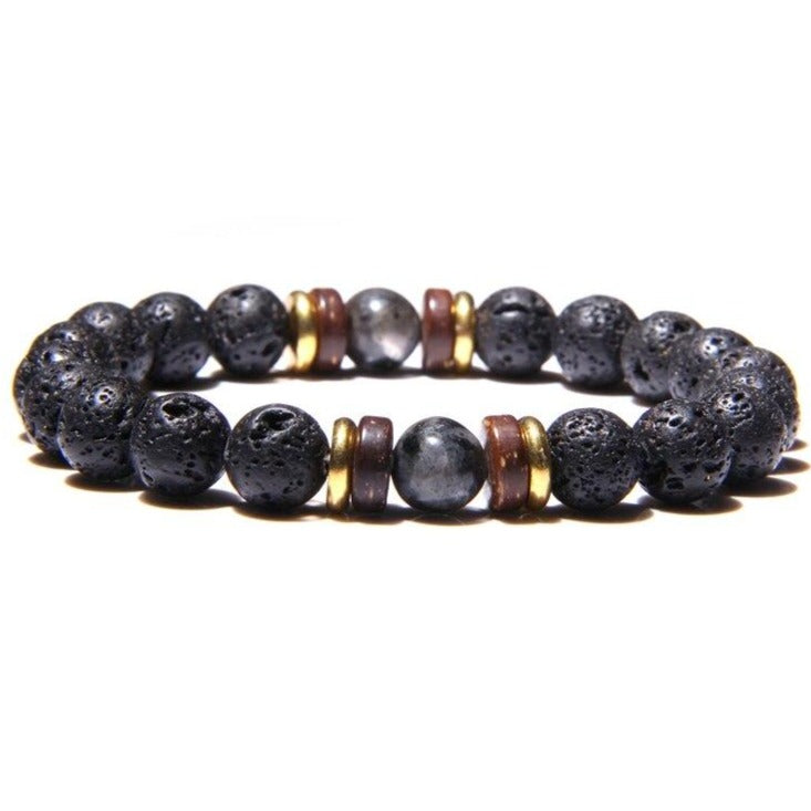 Bracelet Homme En Pierre De Lave