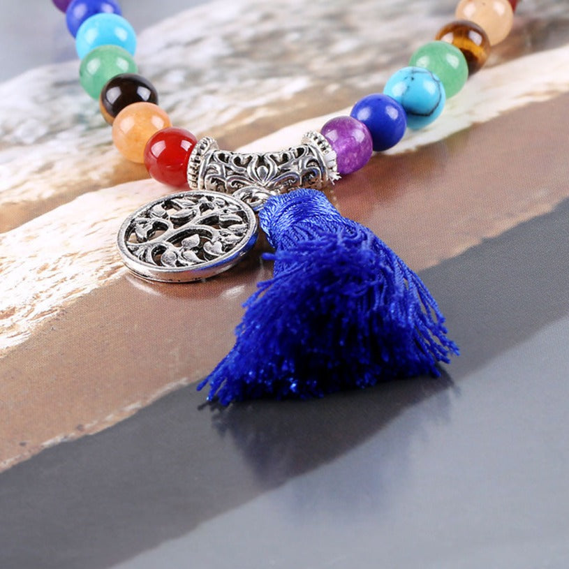 Bracelet Mala 7 Chakras Pour Reiki Julieta,  bracelet 7 chakras pierre