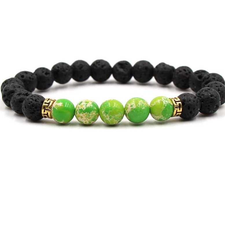 Bracelet En Howlite Verte Naturelle