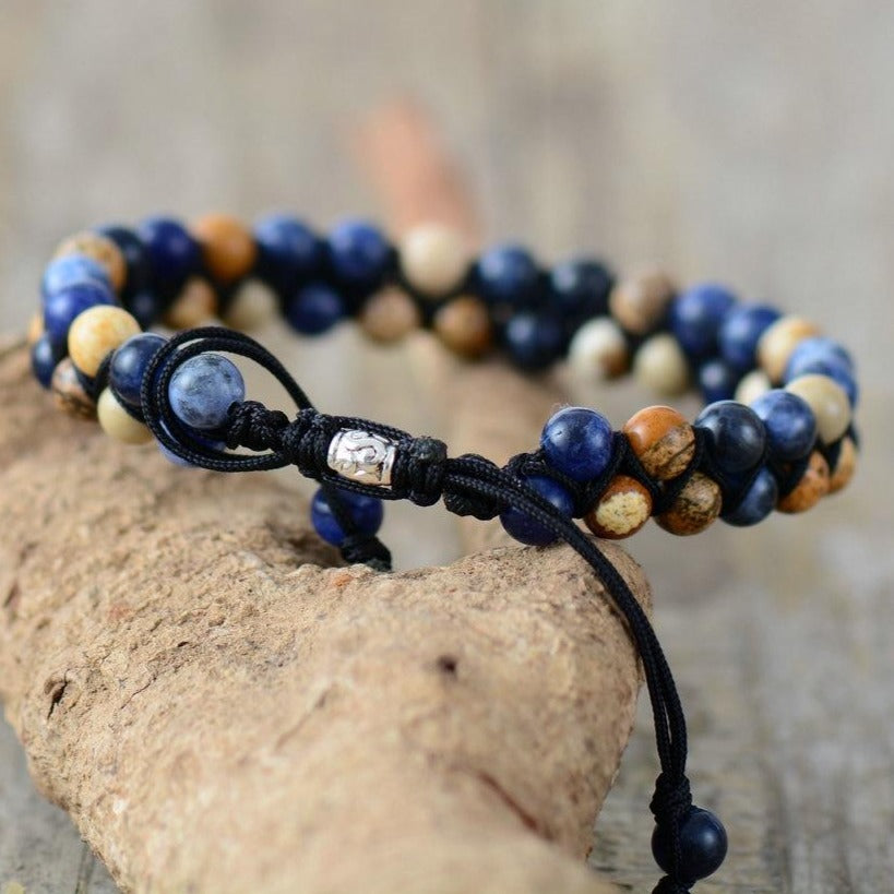 Bracelet Pour Homme En Jaspe Et Sodalite