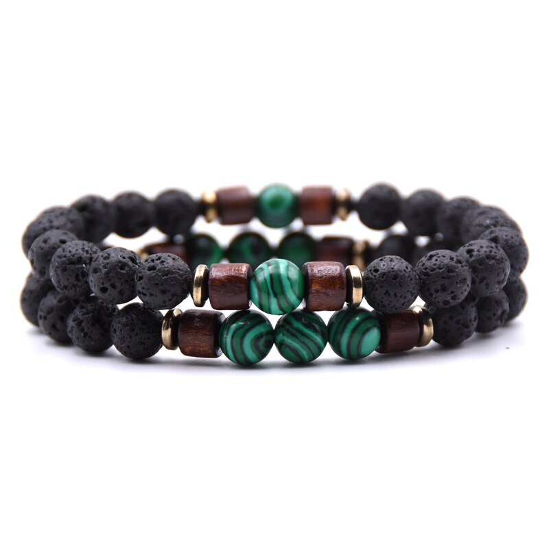 Bracelet Couple Pierre De Lave morse