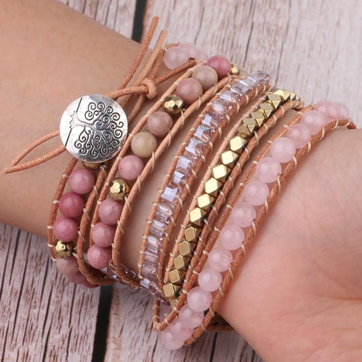 Bracelet Pierre Quartz Rose