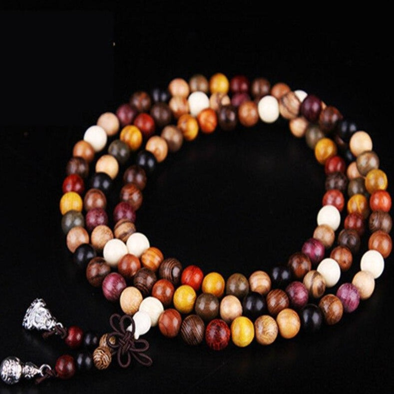 Bracelet Mala Tibétain De 108 Perles En Bois De Santal