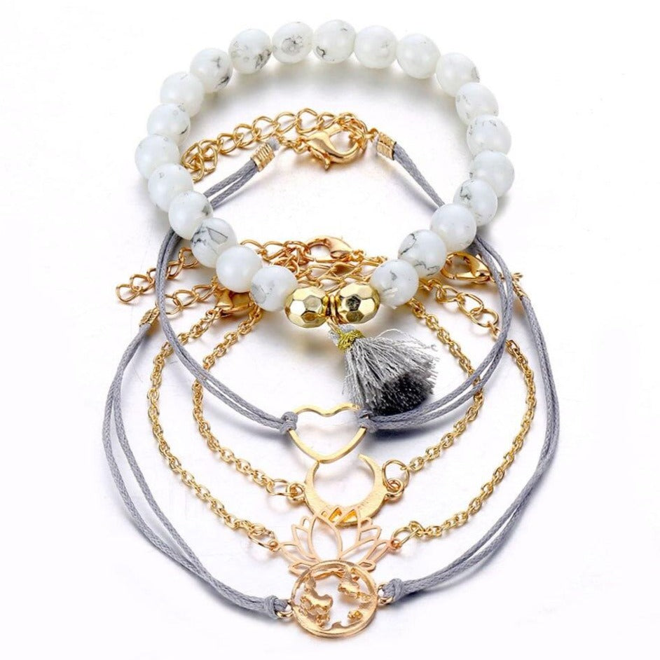 Bracelet Lotus Cœur Femme