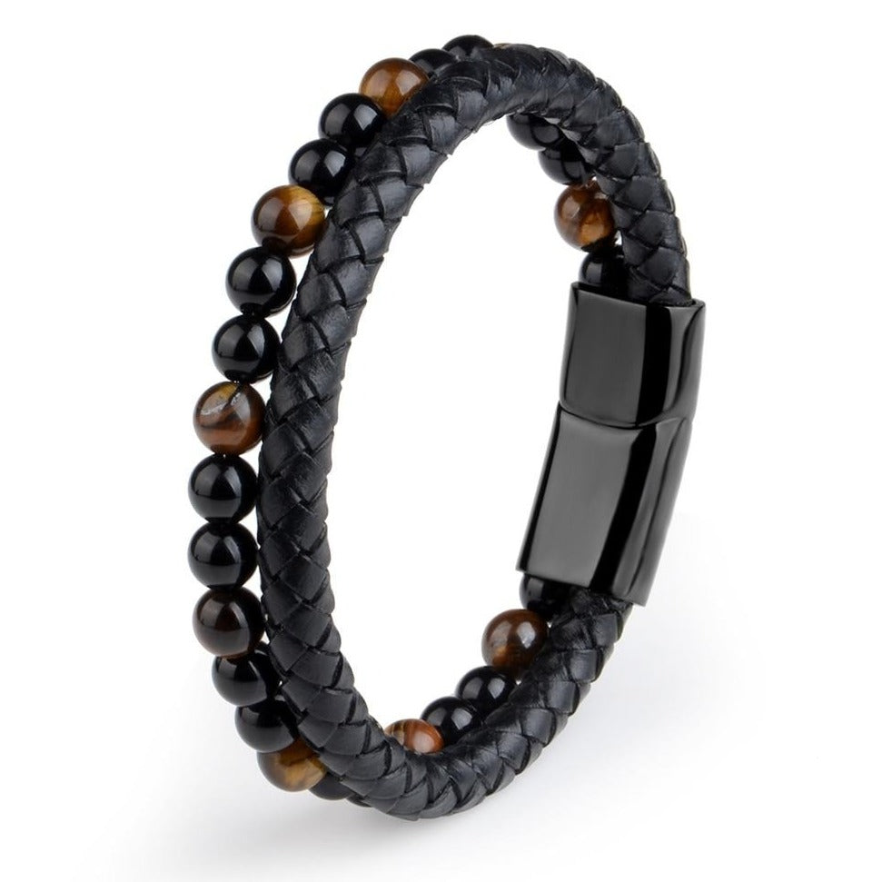 Bracelet Oeil Du Tigre Homme cuir