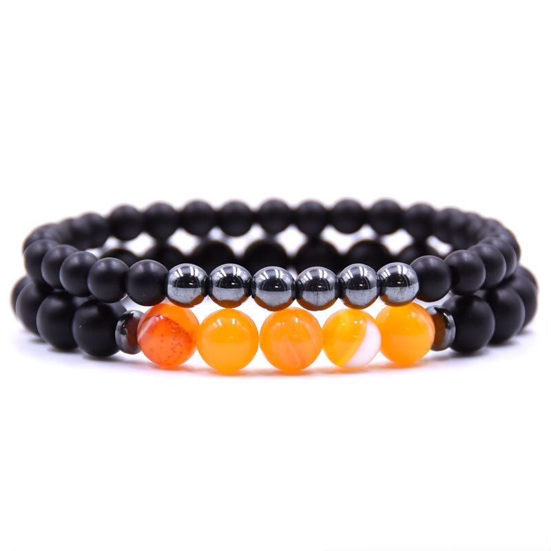 Bracelet Couple Pierre Naturelle date