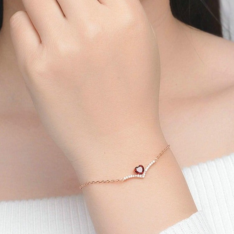 Bracelet Grenat Argent