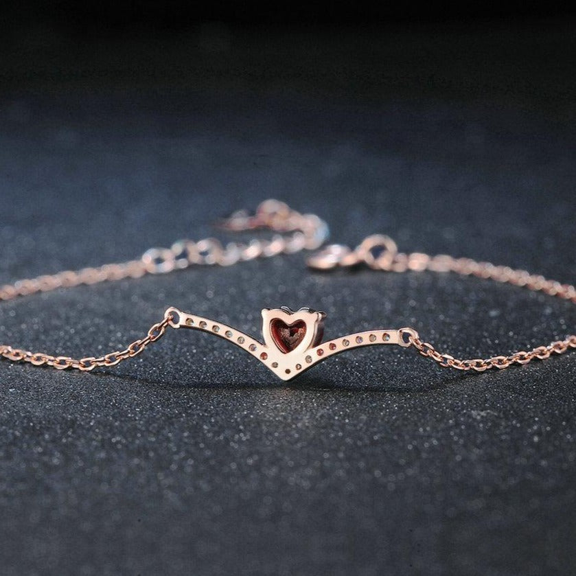 Bracelet Grenat Argent