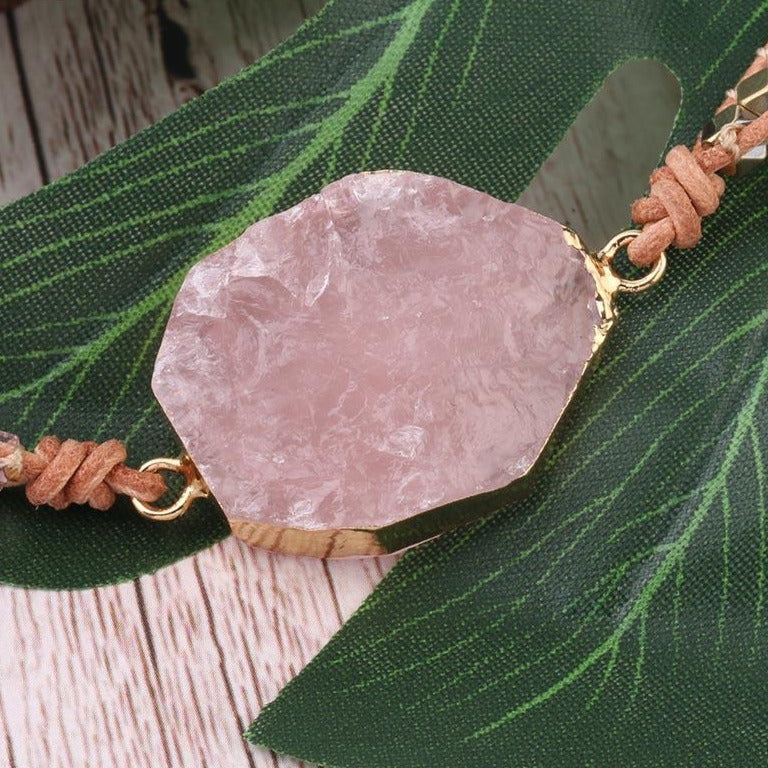 Bracelet Pierre Quartz Rose