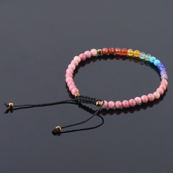 Bracelet Fin 7 Chakras Pour Femme (Shamballa) Aliya, bracelet harmonisation 7 chakras