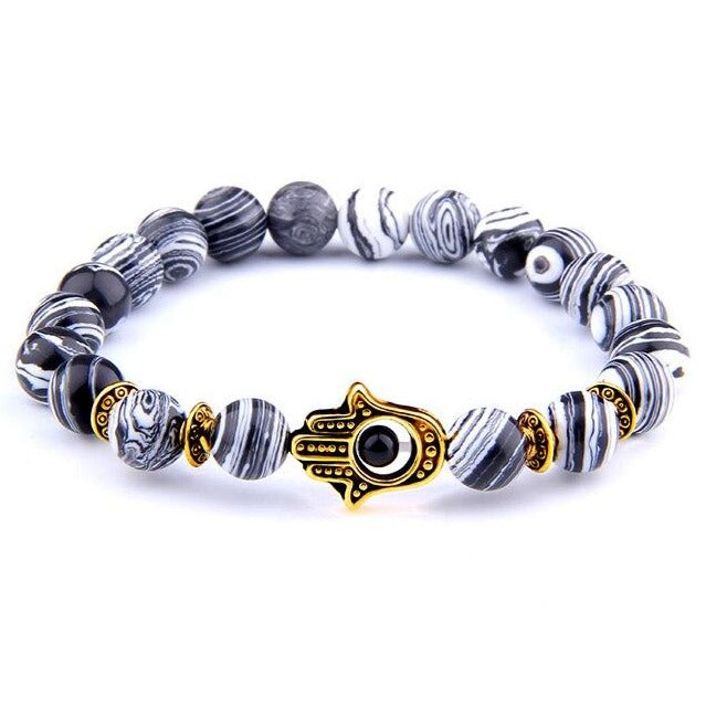 Bracelet Perle Avec Main De Fatma