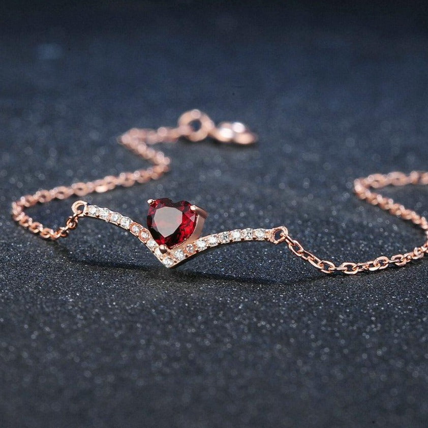 Bracelet Grenat Argent